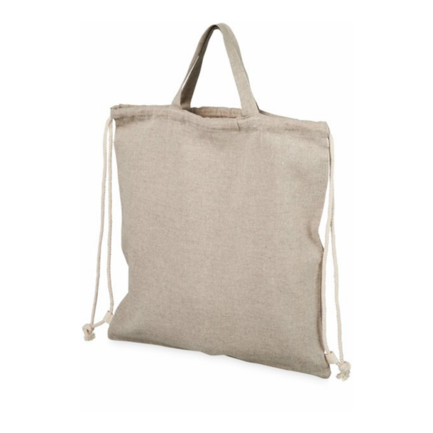 Rucksack aus 150 g/m² recycelter Baumwolle und recyceltem Polyester